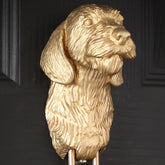Long-Haired Dachshund Head Brass Door Knocker